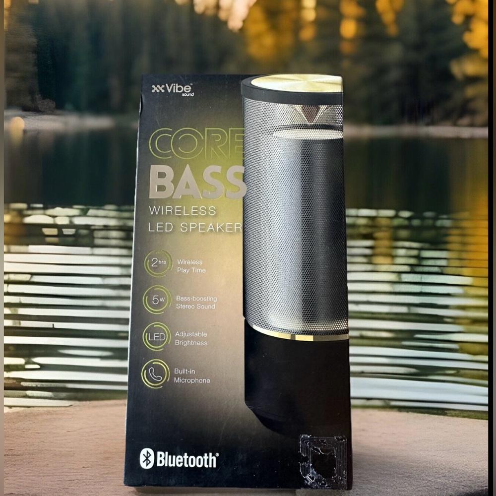 VIBE-Core Bass-LED-Wireless-Rechargeable- Speaker with Bluetooth & Microphone